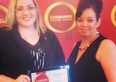 Credit Counselling Society and the NoMoreDebts.org team win 2013 Consumer Choice Award in Winnipeg, Manitoba